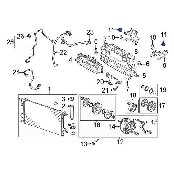 Mitsubishi OE MU000319 - Radiator Support Air Deflector Clip
