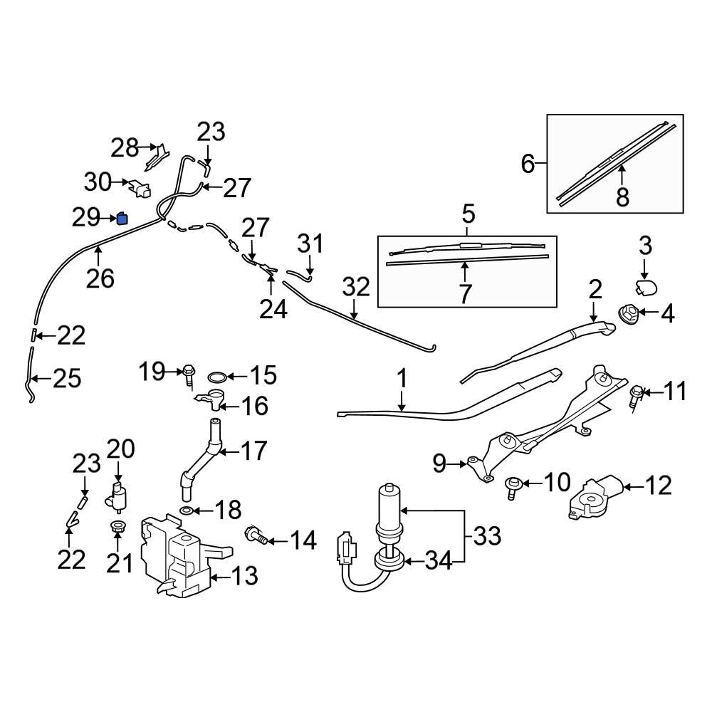 Mitsubishi OE 8265A089 Windshield Washer Hose Clip