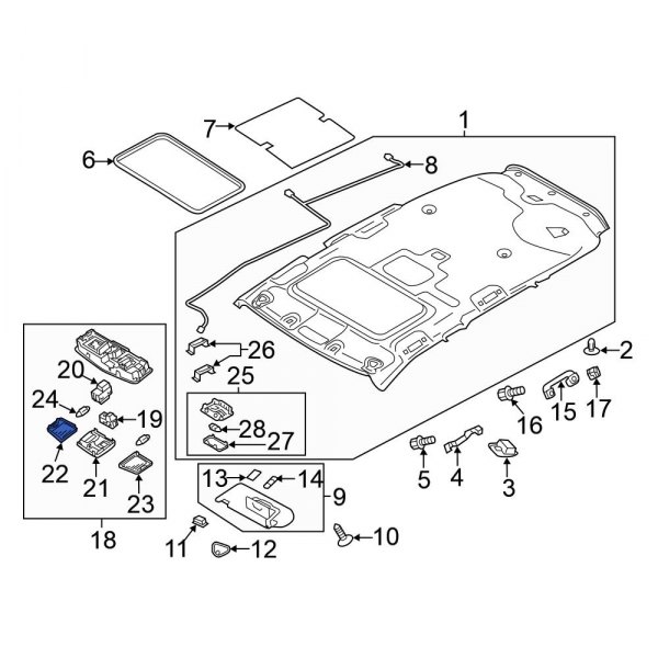 Mitsubishi OE 8401A434 Right Map Light Lens