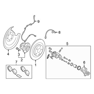 Mitsubishi OE - Rear Suspension - Brake Components (ES / SE / SEL FWD)
