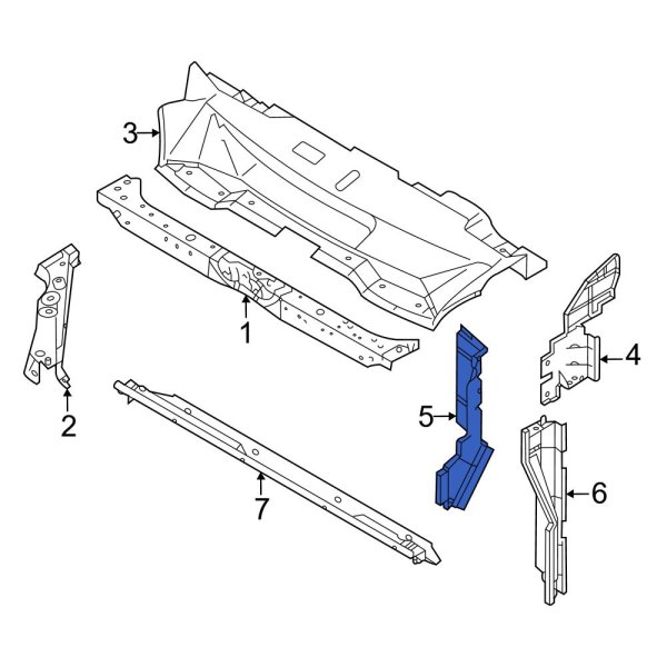 Mitsubishi OE 7812A509 - Front Center Right Radiator Support Air Deflector