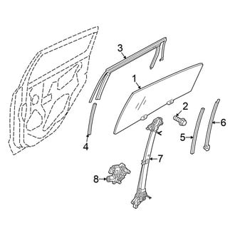 Mitsubishi OE - Rear Door - Glass & Hardware