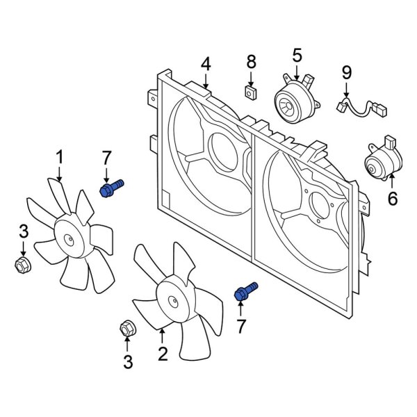 Engine Cooling Fan Motor Bolt