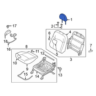 Mitsubishi OE - Front Left Headrest