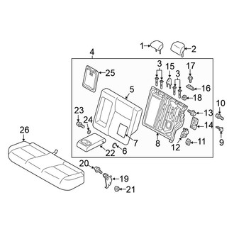Mitsubishi OE - Seats & Tracks - Rear Seat Components (60% Side)