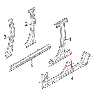 Mitsubishi OE - Pillars, Rocker & Floor - Center Pillar & Rocker