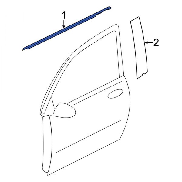 Mitsubishi OE 5727A214 Front Right Outer Door Belt Molding