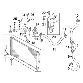 Mitsubishi OE - Cooling - Radiator & Components (2.4L)