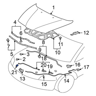 Mitsubishi OE - Hood Prop Rod Clip