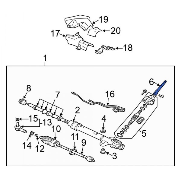 Mitsubishi OE MN101267 Front Rack And Pinion Steering Pinion Shaft