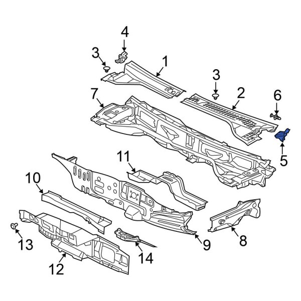 Cowl Grille Panel Clip