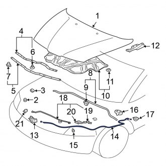 Mitsubishi Endeavor Hood Release Cables & Handles — CARiD.com