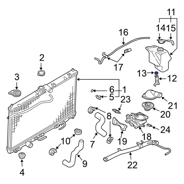 Engine Coolant Reservoir Grommet