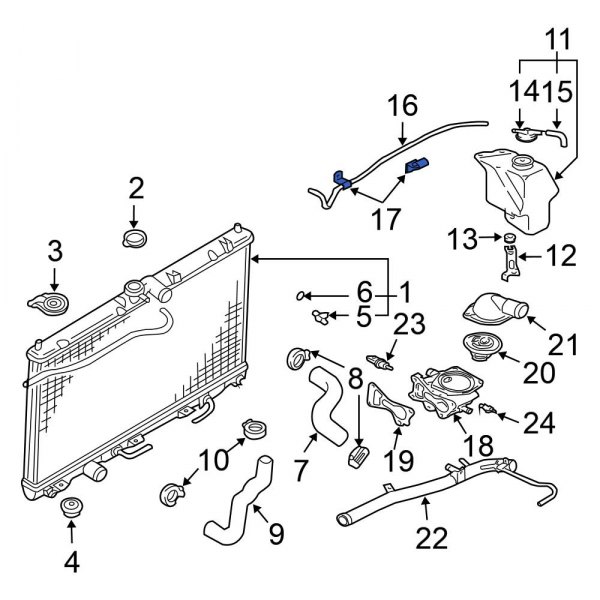 Engine Coolant Reservoir Overflow Hose Clamp