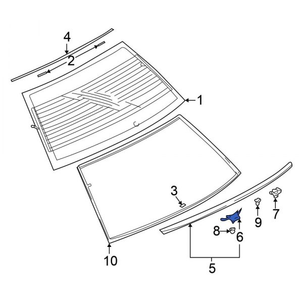 Back Glass Reveal Molding Clip