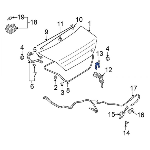 Deck Lid Lock Cylinder Clip