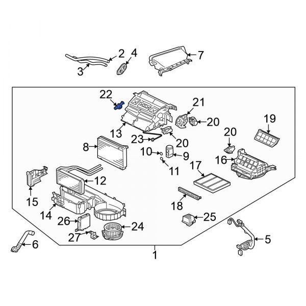 Mitsubishi OE 7820A057 Cabin Air Temperature Sensor Aspirator Tube