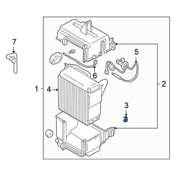 A/C Evaporator Core Case Clip