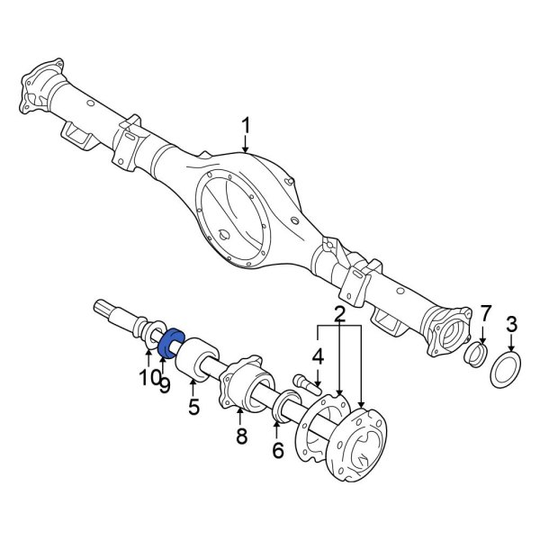 Mitsubishi OE MR111877 Axle Differential Output Shaft Bearing Retainer