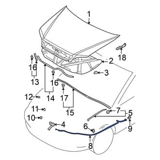 Mitsubishi Lancer Hood Release Cables & Handles — CARiD.com