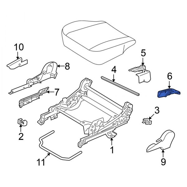 Mitsubishi OE 6977A241HB Right Inner Seat Belt Anchor Plate Cover