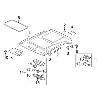 Mitsubishi OE - Roof - Interior Trim (With Sunroof), (DE / ES / ES Sportback / GT / GT Sportback / Ralliart / SE)