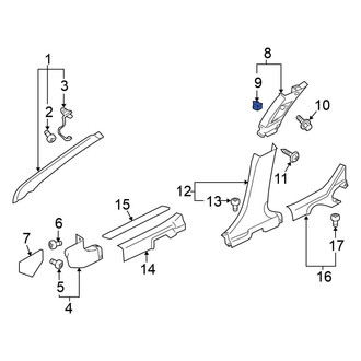 Mitsubishi OE - Upper Body B-Pillar Trim Panel Clip