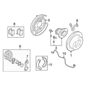 Mitsubishi OE - Rear Suspension - Brake Components (Disc Brakes), (ES / ES Sportback Rear Disc Brakes)