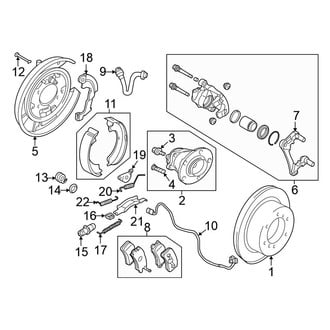 Mitsubishi OE - Rear Suspension - Brake Components (AWD)