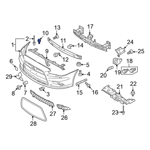 Bumper Cover Reinforcement Bolt