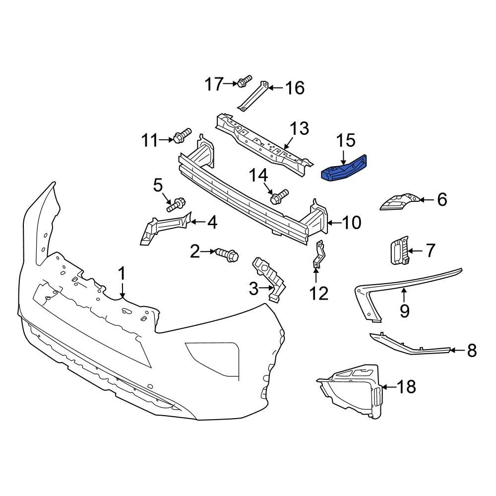 Mitsubishi OE 6400L127 Left Bumper Cover Reinforcement Bracket