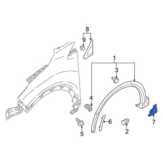 Mitsubishi OE - Front Right Fender Molding