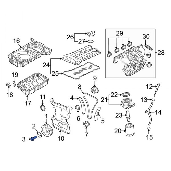 Engine Crankshaft Pulley Bolt