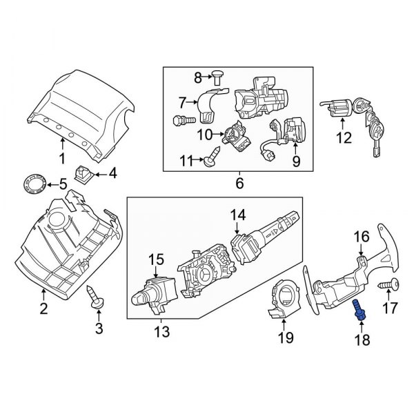 Steering Wheel Transmission Shift Control Switch Bolt