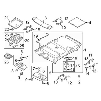 Mitsubishi OE - Roof - Interior Trim (W/O Sunroof)
