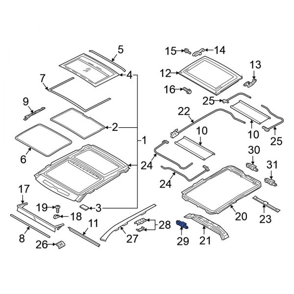 Mitsubishi OE 5855A099 Front Sunroof Motor