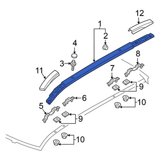 Mitsubishi OE - Left Roof Luggage Carrier Side Rail