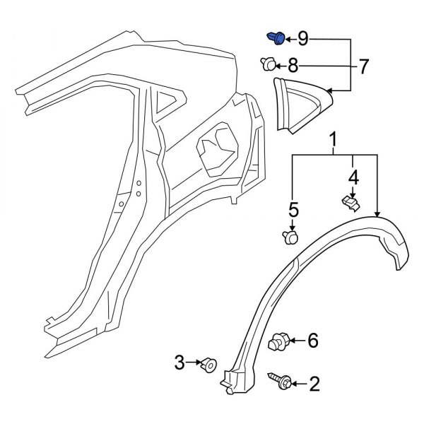 Quarter Panel Trim Panel Clip