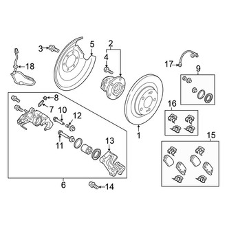 Mitsubishi OE - Rear Suspension - Brake Components (W/O Electric Parking Brake), (FWD)