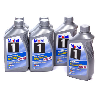 Mobil 1® - High Mileage™ SAE 10W-40 Full Synthetic Motor Oil, 1 Quart x 6 Bottles