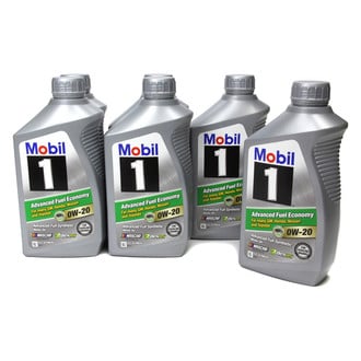 Mobil 1® - Advanced Fuel Economy™ SAE 0W-20 Full Synthetic Motor Oil, 1 Quart x 6 Bottles