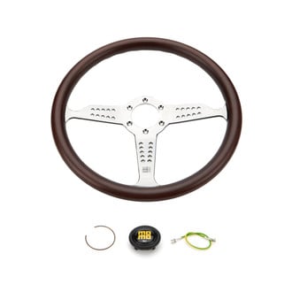 MOMO® GRA35WD0P - 3-Spoke Super Grand Prix Series Steering Wheel with Chrome Spokes