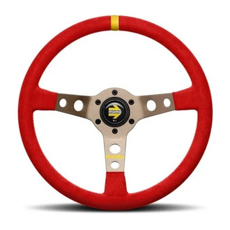 MOMO® - 3-Spoke MOD.07 Series Microfiber Steering Wheel with Yellow Center Mark