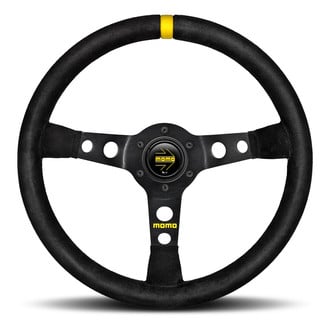 MOMO® - 3-Spoke MOD.07 Series Suede Steering Wheel with Yellow Center Mark