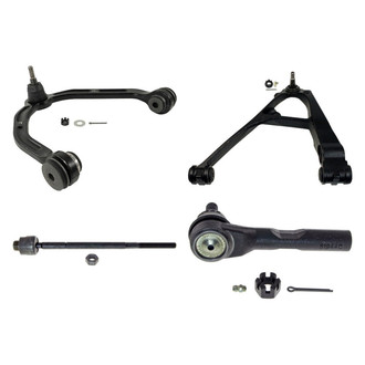 MOOG® - Front Driver Side Lower and Upper Control Arm with Ball Joint and Tie Rod End Kit