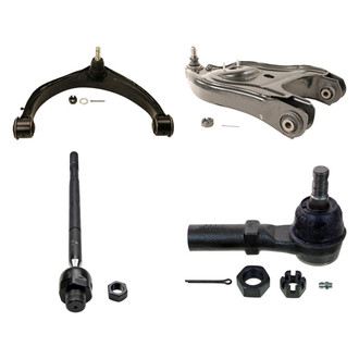 MOOG® - Front Driver Side Lower and Upper Control Arm with Ball Joint and Tie Rod End Kit