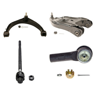 MOOG® - Front Driver Side Lower and Upper Control Arm with Ball Joint and Tie Rod End Kit