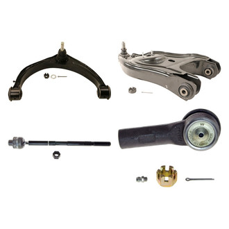MOOG® - Front Driver Side Lower and Upper Control Arm with Ball Joint and Tie Rod End Kit