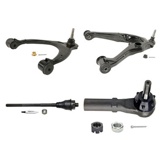 MOOG® - Front Driver Side Lower and Upper Control Arm with Ball Joint and Tie Rod End Kit