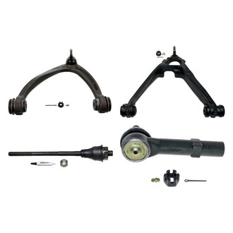 MOOG® - Front Driver Side Lower and Upper Control Arm with Ball Joint and Tie Rod End Kit
